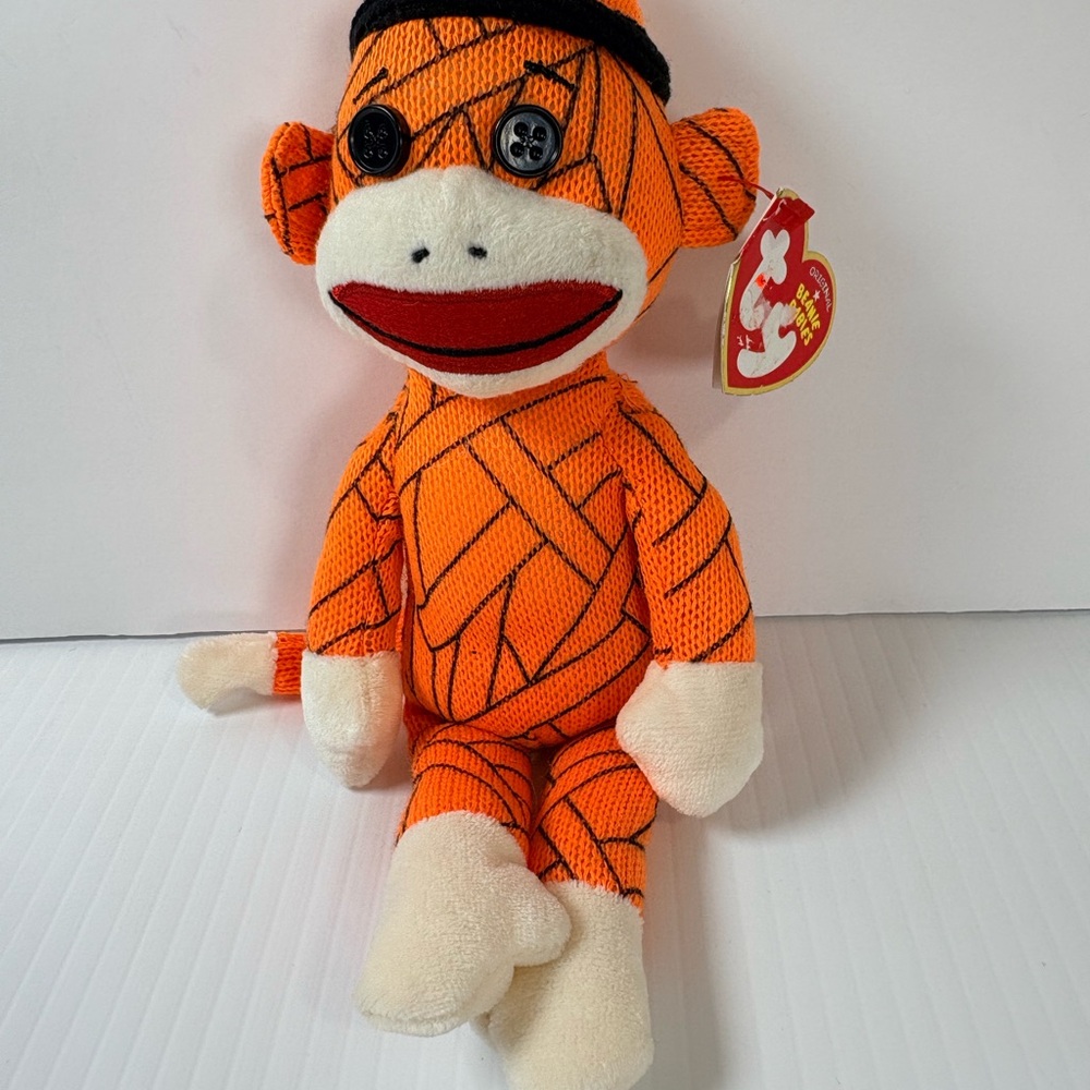Ty Beanie Babies Mummy Sock Monkey Orange & Cream Plush Birthday June 13, 2013 - Picture 2 of 6